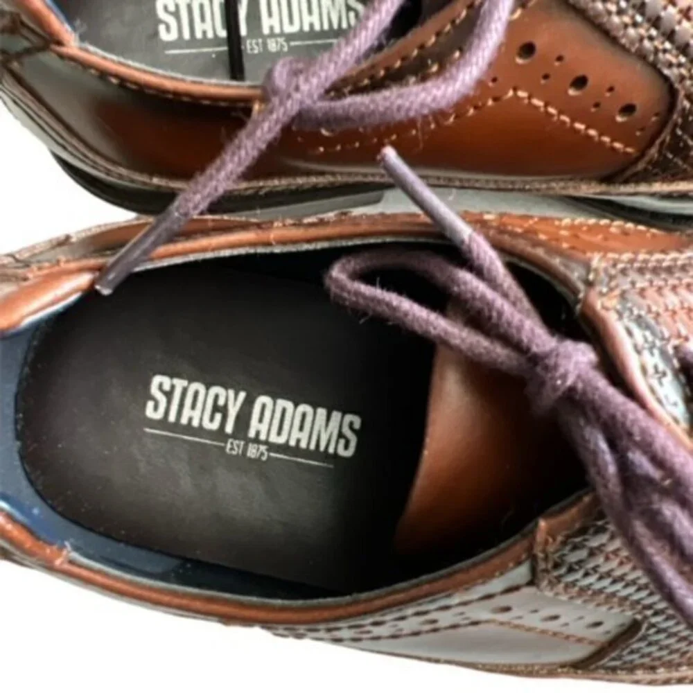BUNDLE 3 FOR $18 Stacy Adams‎ Boys Rooney Wingtip Oxford Shoes Size 13 M Brown